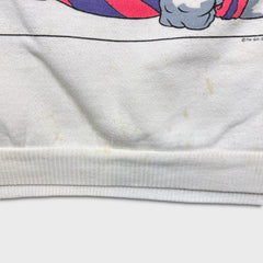Vintage 1989 Feline Fitness Fanatic Sweatshirt Womens Medium White Cat Gym Funny Crewneck