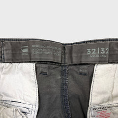 G-Star Raw Pants Mens 32x32 Gray Rovic Zip Straight Faded Wash Cargo Utility Trouser