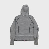 Lululemon Scuba Hoodie Womens Size 10 White Full Zip Striped Hooded Sweater