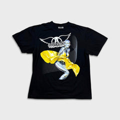 Vintage Y2K Aerosmith Just Push Play T Shirt Mens XL Black Hajime Sorayama Tour Tee