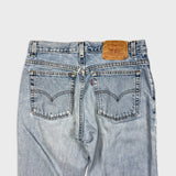 Vintage 90s Levis 505 Jeans Womens 30x29 USA Straight Leg Low Rise Distressed Denim Pants