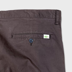Lacoste Pants Mens 40x32 Brown Tailored Fit Twill Casual Chino Slim Trousers