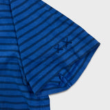 KAWS x Uniqlo BFF Striped Tee Mens Large Blue Embroidered Logo Short Sleeve Tee