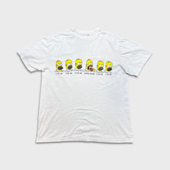 Vintage 90s Many Moods Of Homer Simpson T Shirt Mens White Large Distressed Cartoon Tee