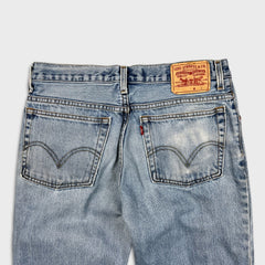 Vintage Y2K Levi's 516 Jeans Mens 34x30 Blue Slim Straight Leg Faded Light Wash Denim Pants