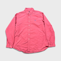 Polo Ralph Lauren Shirt Mens Large Pink Pony Casual Button Up