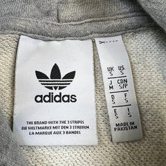 Adidas Originals Hoodie Mens Small Gray Trefoil Spell Out Hooded Sweater