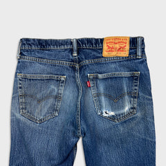Levi's 511 Jeans Mens 32x32 Blue Slim Fit Distressed Medium Wash Faded Denim Pants