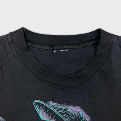 Vintage 90s Volleyball T Shirt Mens Small Black Single Stitch Faded Sports Tee