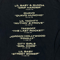 2018 QC Quality Control Music T Shirt Mens Large Black Short Sleeve Rap Tee