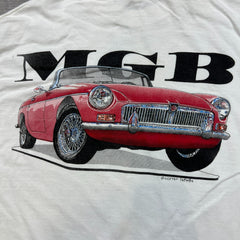 Vintage 90s MG MGB T Shirt Mens Large White USA Sports Car Single Stitch Tee