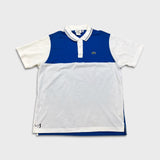 Lacoste x Andy Roddick Polo Shirt Mens XL Blue Color Block Tennis Short Sleeve