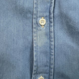 Sandro Paris Oxford Denim Shirt Mens XS Blue Casual Light Wash Button Up