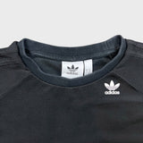Adidas Originals T Shirt Mens Medium Black Trefoil Spell Out Short Sleeve Tee
