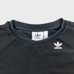 Adidas Originals T Shirt Mens Medium Black Trefoil Spell Out Short Sleeve Tee