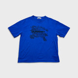 Burberry T Shirt Mens 2XL Blue Abstract Equestrian Knight Graphic Tee