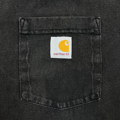 Carhartt T Shirt Mens XL Black Loose Fit Workwear Faded Short Sleeve Pocket Tee