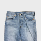 Levi's 501 S Jeans Womens 28x28 Blue Skinny Taper Leg Light Wash Faded Denim