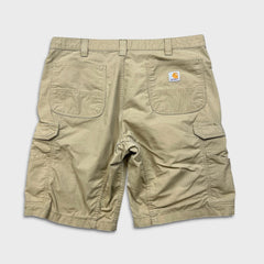 Carhartt Force Shorts Mens Size 38 Beige Relaxed Fit Ripstop Cargo Workwear