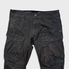 G-Star Raw Pants Mens 34x32 Gray Rovic Zip 3D Straight Taper Cuff Cargo Trouser