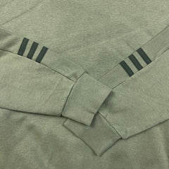 Adidas Essentials Sweatshirt Mens Large Green 3 Stripe Spell Out Faded Pullover