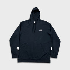 Adidas Essentials Hoodie Mens XL Black Stripe Lightweight Hooded Sweater