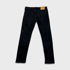 Levi's 512 Jeans Men 34x30 Black Slim Taper Leg Dark Wash Mid Rise Stretch Denim Pants