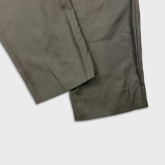 Vintage 80s Gala Slacks Pleated Trousers Mens 36x30 Green Pure Wool Dress Pants