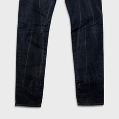 Carhartt WIP Jeans Mens 29x34 Black Klondike Faded Dark Wash Slim Tapered Denim Pants
