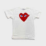 Comme des Garcons Play T Shirt Mens XS White CDG Play Heart Short Sleeve Tee