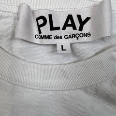 Comme des Garcons Play T Shirt Mens Small White CDG Play Heart Short Sleeve Tee