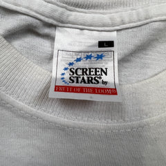 Vintage 90s Pope John Paul II T Shirt Mens Small White Screen Stars Catholic Tee