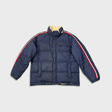 Vintage 90s Tommy Hilfiger Jacket Mens XL Blue Tommy Flag Full Zip Puffer Down Bomber