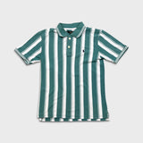 Polo Ralph Lauren Shirt Mens Medium White Pony Preppy Casual Stripe Short Sleeve