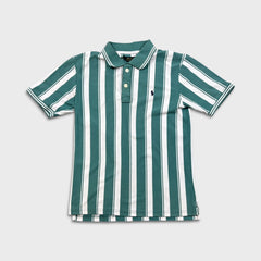 Polo Ralph Lauren Shirt Mens Medium White Pony Preppy Casual Stripe Short Sleeve