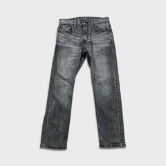 Levi's 502 Jeans Mens 30x30 Black Regular Taper Fit Faded Stone Wash Denim Pants