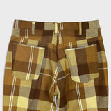 Vintage 70s Levi’s Sta-Prest Pants Mens 32x29 Brown Plaid Flare Leg Trousers