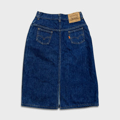 Vintage 70s Miss Levi’s Denim Skirt Womens 26x18 Orange Tab USA High Waist
