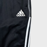 Adidas Track Pants Mens Medium Black 3 Stripe Spell Out Training Athletic Jogger