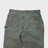 Carhartt Pants Mens 36x30 Green Original Dungaree Fit Workwear Distress Carpenter