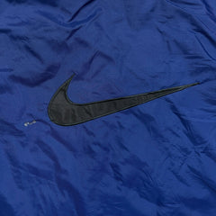 Vintage 90s Nike Jacket Mens Large Blue Big Swoosh 1/2 Zip Pullover Coat