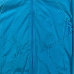 Lululemon Run Track Attack Top Womens Size 2 Blue Full Zip Lightweight Sportswear