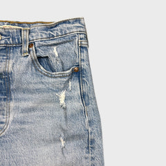 Levi's Ribcage Straight Ankle Jeans Womens 26x27 Blue High Rise Distressed Denim