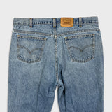 Vintage 90s Levi's 547 Jeans Mens 38x30 Blue Light Wash White Tab Straight Leg Relaxed Fit Denim