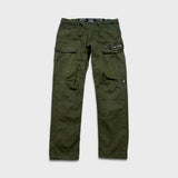 G-Star Raw 3301 Pants Mens 34x33 Green Regular Taper Leg Cuff Cargo Trouser
