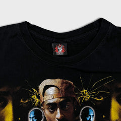 Vintage Y2K 2Pac T Shirt Mens Large Black Full Print Faded Tupac Shakur Rap Tee