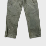 Carhartt Pants Mens 32x32 Green Distress Original Dungaree Fit Workwear Carpenter