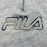 Vintage 90s Fila Sweatshirt Mens XL Gray Athletic 1/4 Zip Spell Out Pullover