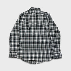Polo Ralph Lauren Plaid Shirt Mens Medium Gray Button Up Slim Fit Long Sleeve