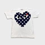 Comme des Garcons Play T Shirt Mens Small White CDG Play Polka Dot Heart Tee